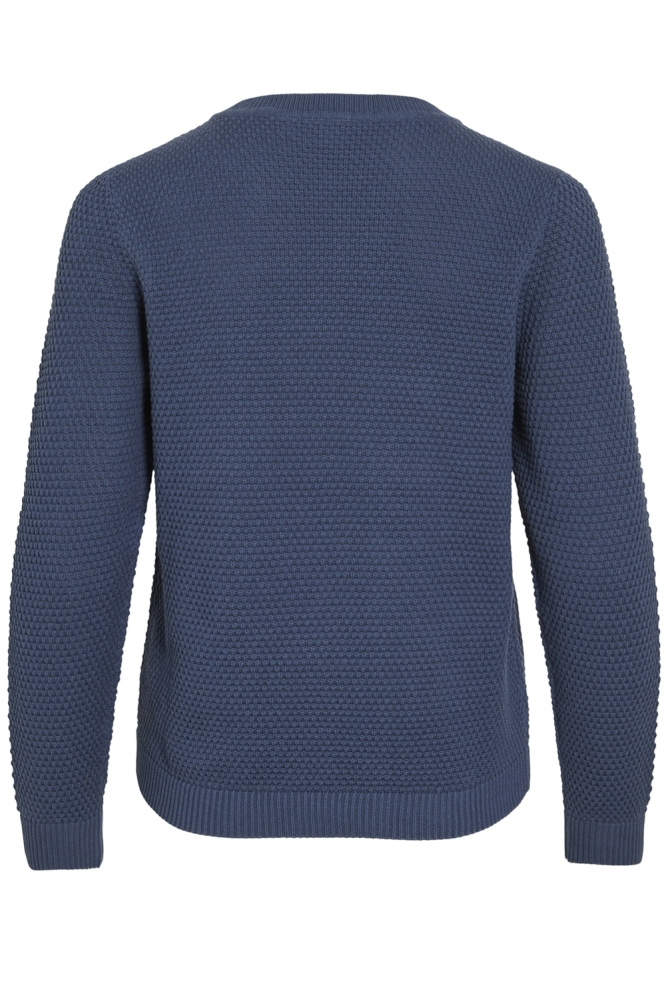 VIDALO O-NECK L/S KNIT TOP- NOOS 14082767 Vintage Indigo
